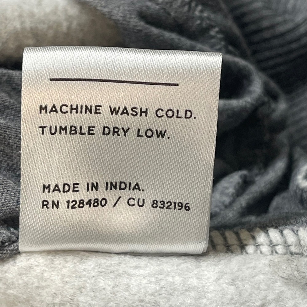 Pact Organic Cotton Full Zip Hoodie Gray XL Sustainable Fleece Sweatshirt - Picture 9 of 10